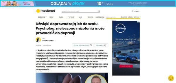 Dzwieki doprowadzaja ich do szalu. Psycholog nieleczona mizofonia moze prowadzic do depresji