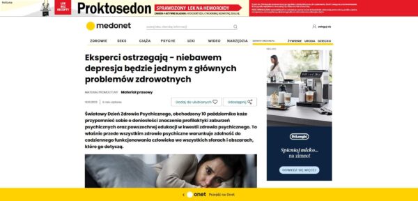 Eksperci ostrzegają niebawem depresja będzie jednym z głównych problemów zdrowotnych