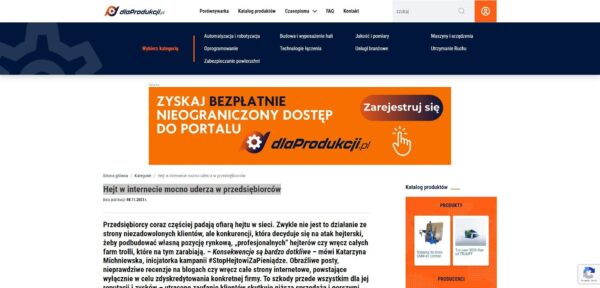 Hejt w internecie mocno uderza w przedsiębiorców