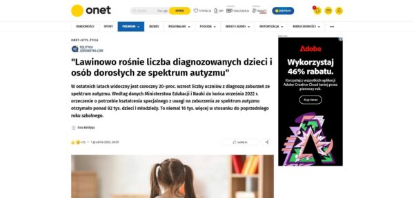 Lawinowo rośnie liczba diagnozowanych dzieci i osób dorosłych ze spektrum autyzmu