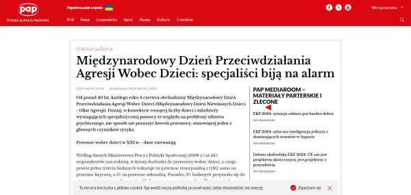 Miedzynarodowy Dzien Przeciwdzialania Agresji Wobec Dzieci