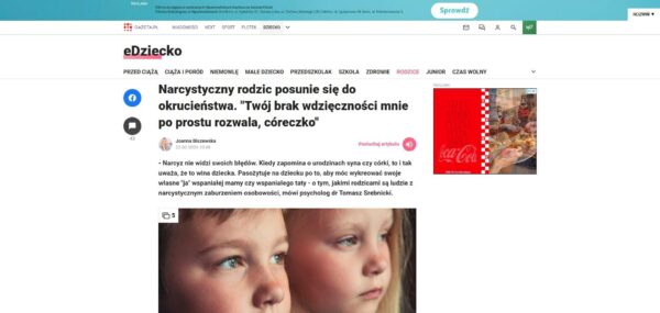 Narcystyczny rodzic posunie sie do okrucienstwa