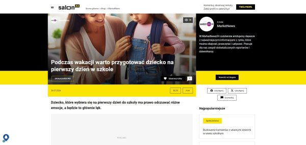 Podczas wakacji warto przygotować dziecko na pierwszy dzień w szkole