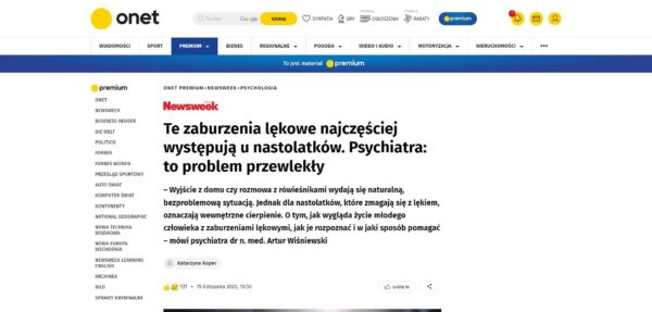 Te zaburzenia lekowe najczesciej wystepuja u nastolatkow