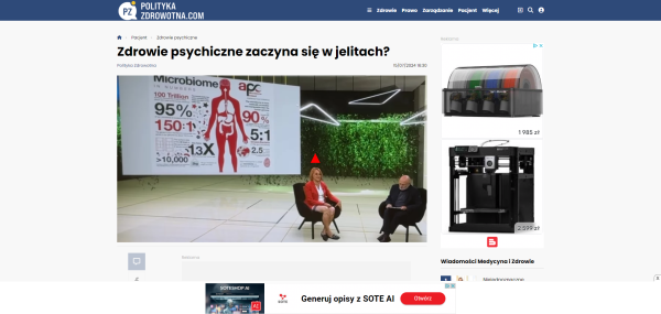 Zdrowie psychiczne zaczyna się w jelitach