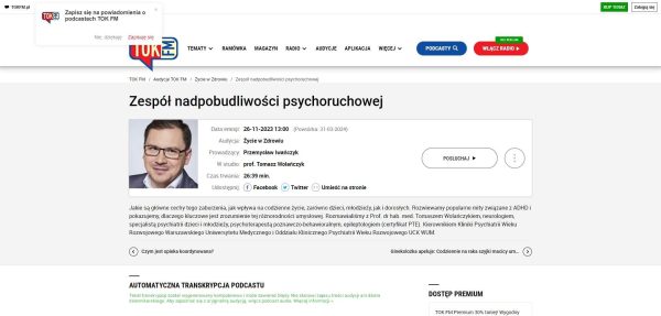 Zespol nadpobudliwosci psychoruchowej